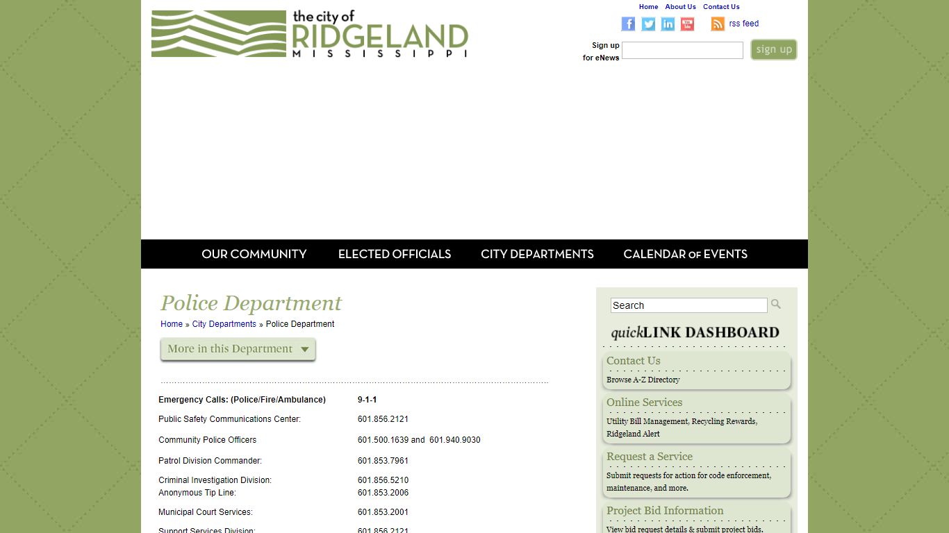 The City of Ridgeland Police Department - The City of Ridgeland