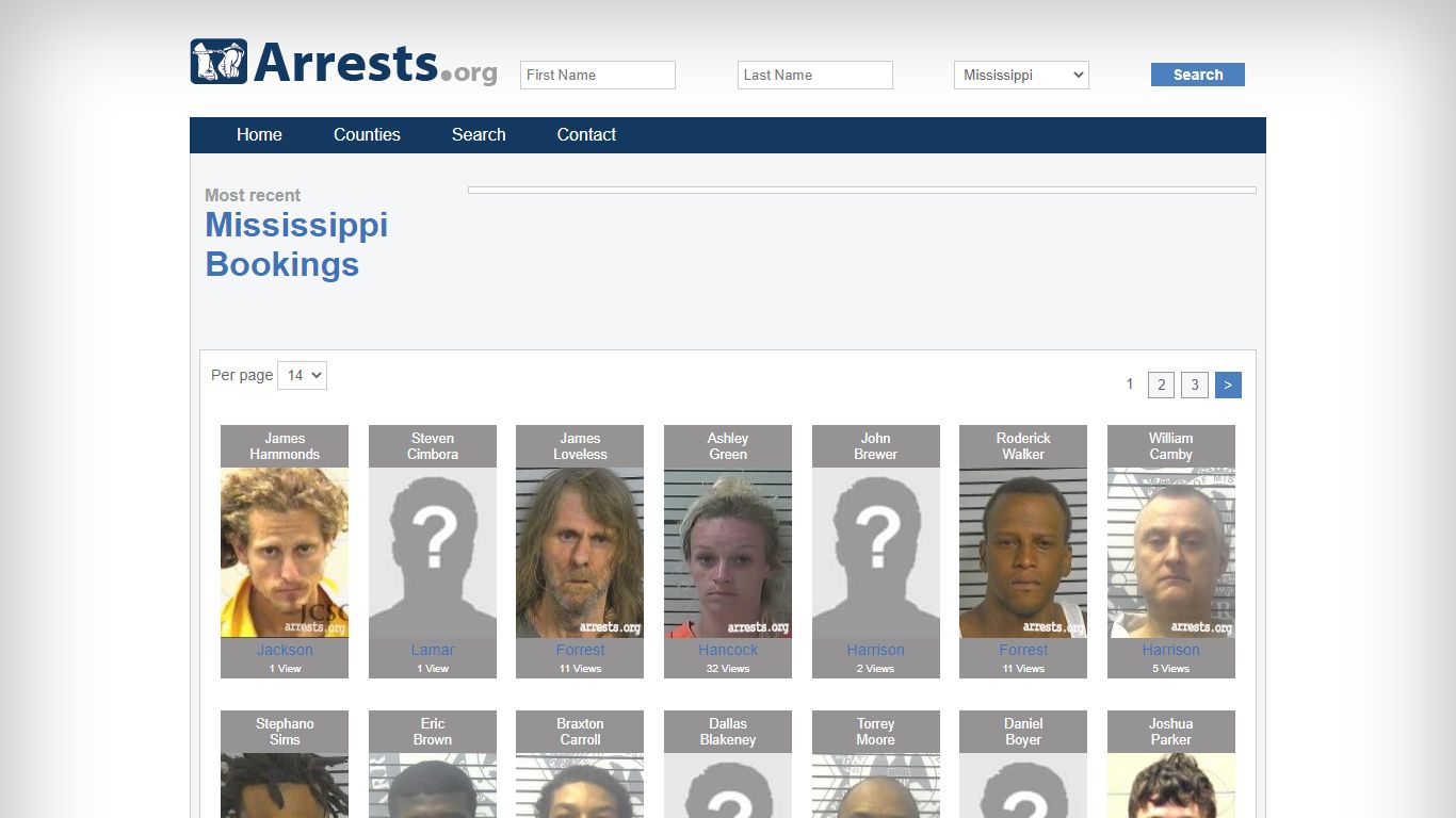 Mississippi Arrests and Inmate Search